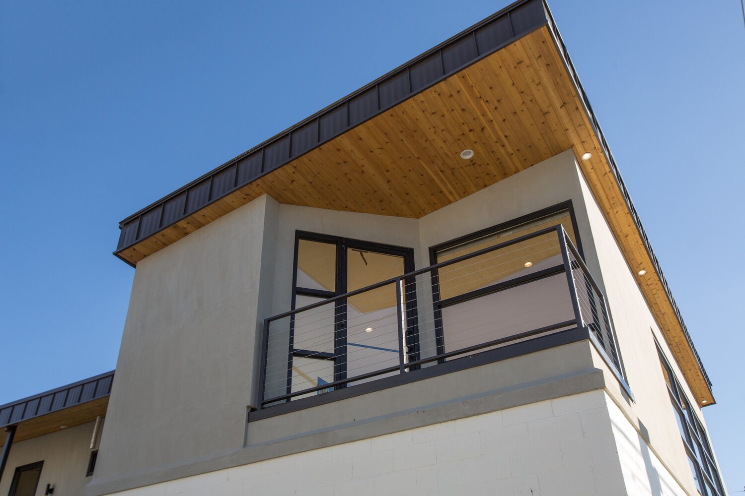 The Millie close up of the exterior custom office renovation.