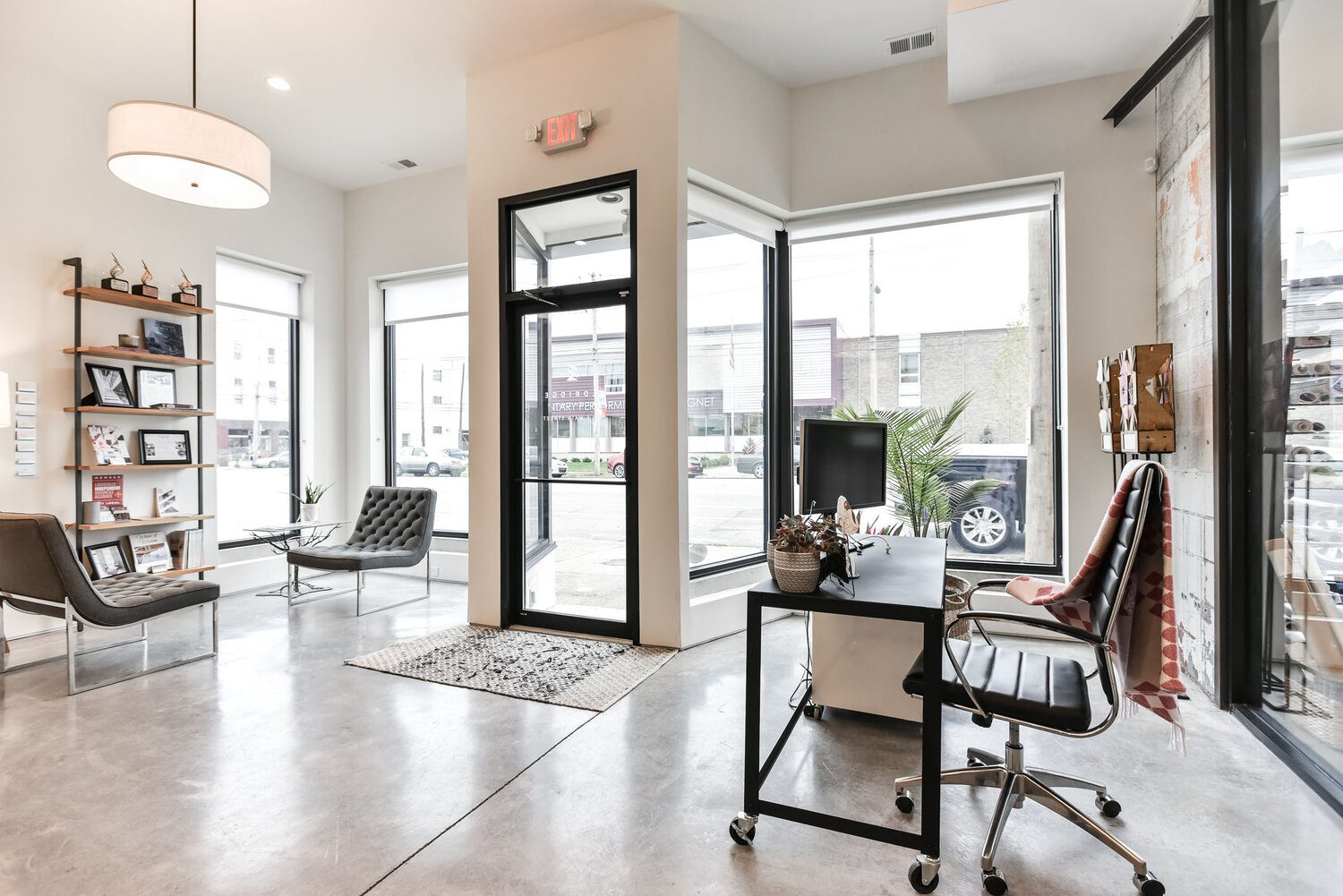 The entrance to a custom office renovation in Louisville.