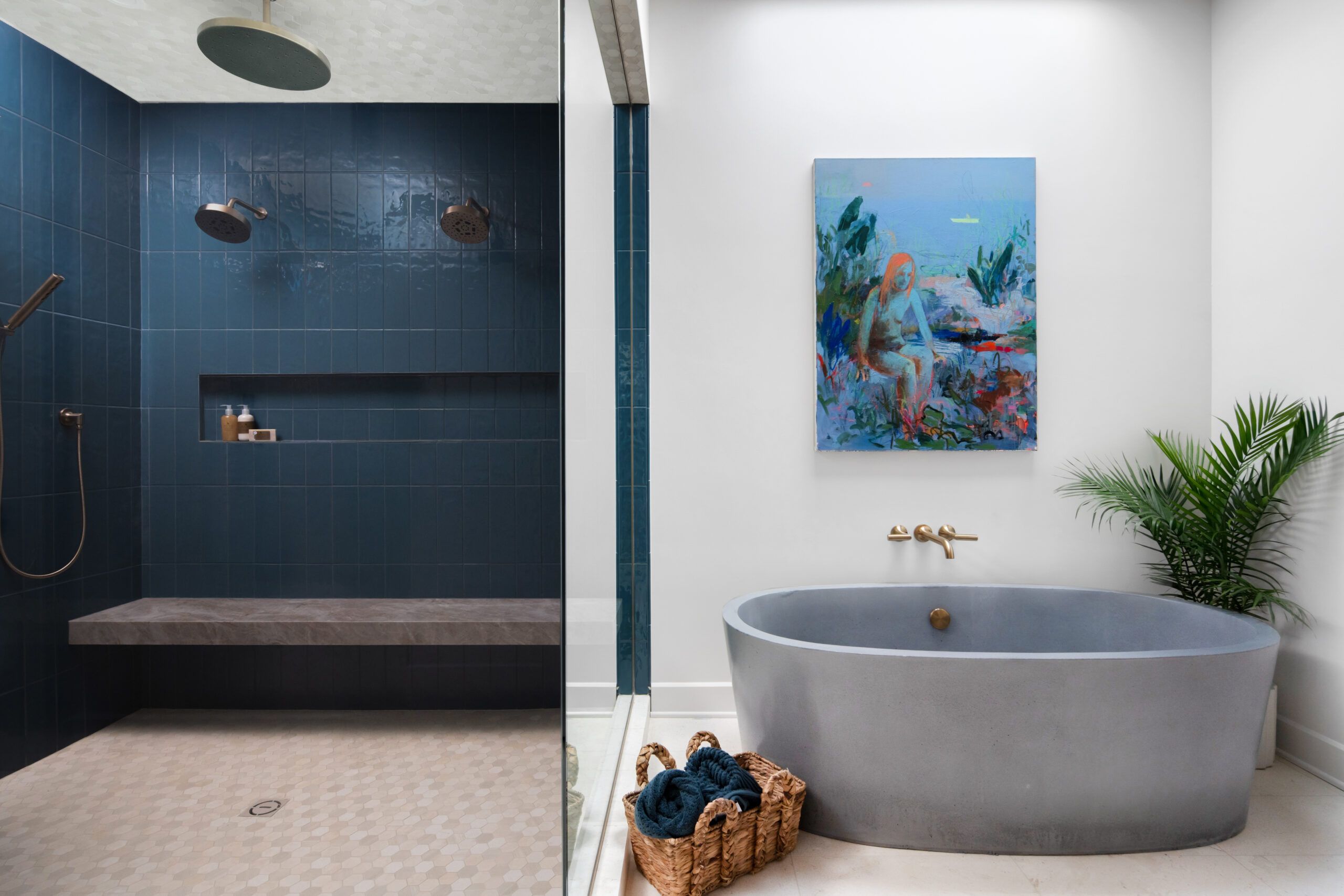 The Hope Hill's custom primary bathroom.