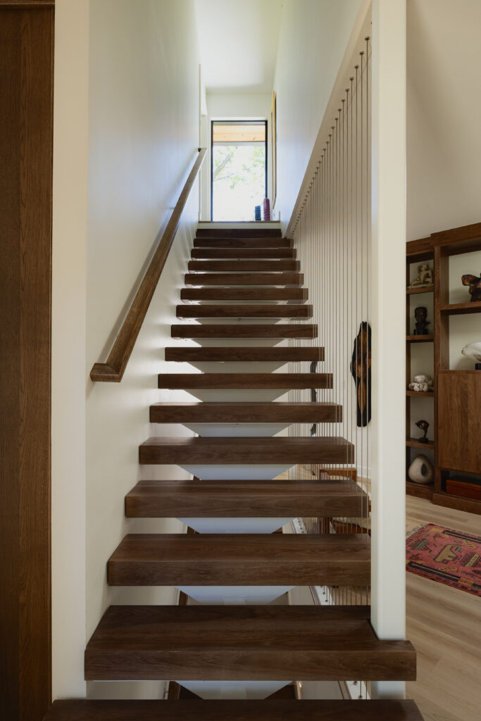 Floating staircase in a custom built home near you.