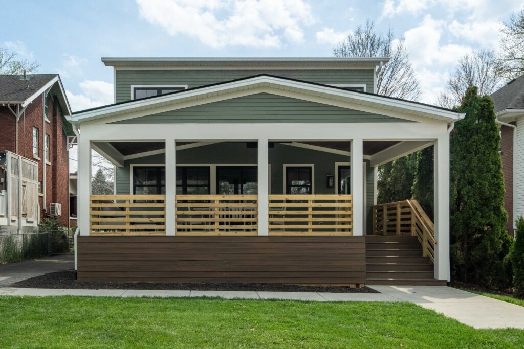Exterior patio of a newly renovated house for more space