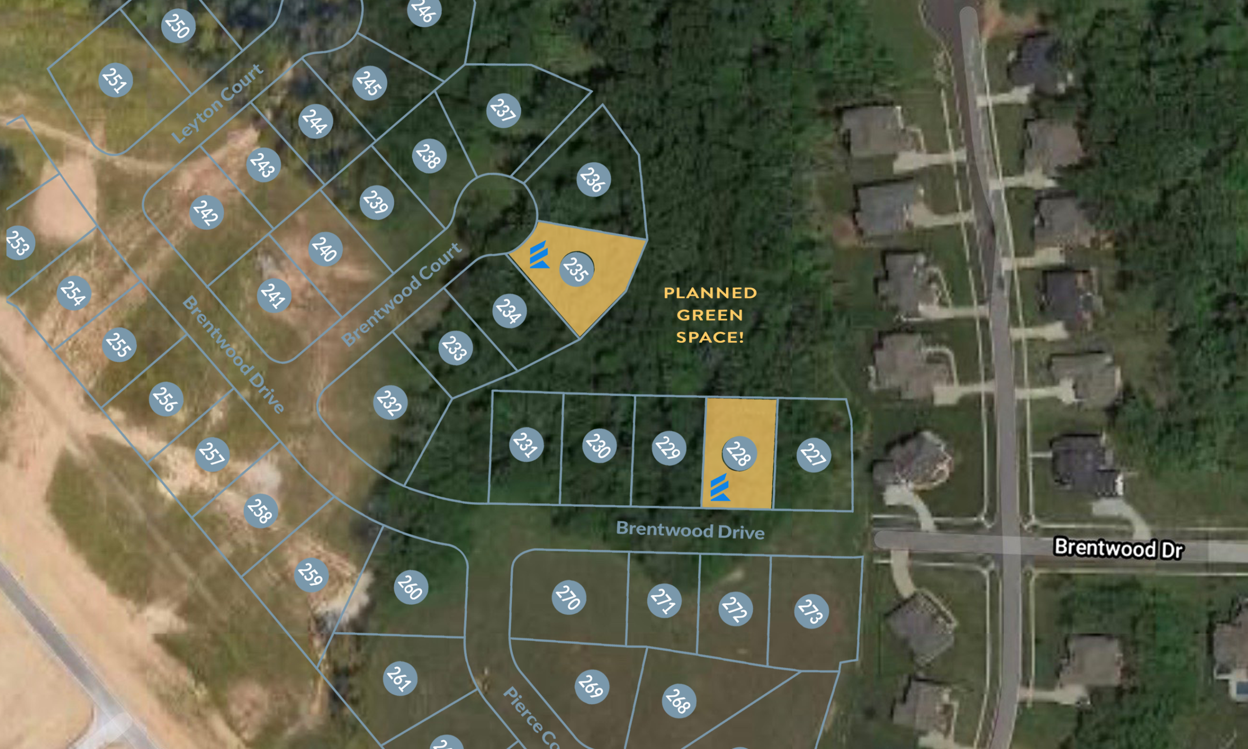 Brentwood available lots for home design build